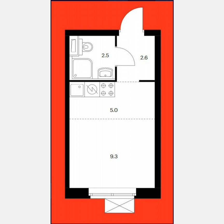 Квартира-студия, 20 м², 3/33 эт.