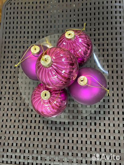 Набор елочных шаров karlsbach 07930, фиолетовый