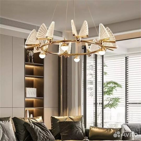 Люстра бабочки Ameli Хром, Золото