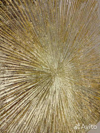 Картина золотая с поталью Золотые лучи, Солнце