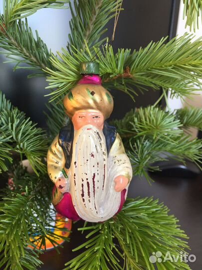 Елочные игрушки Старик Хоттабыч, шишка СССР