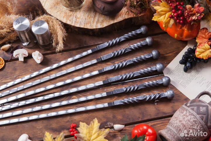 Шампура кованные серебро 3 мм сталь. Цена за 1 шт