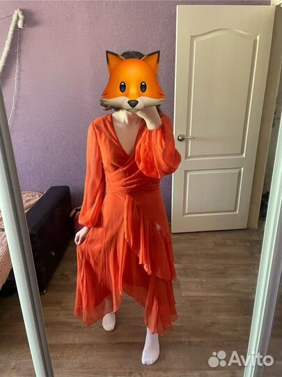 Оранжевое платье женское
