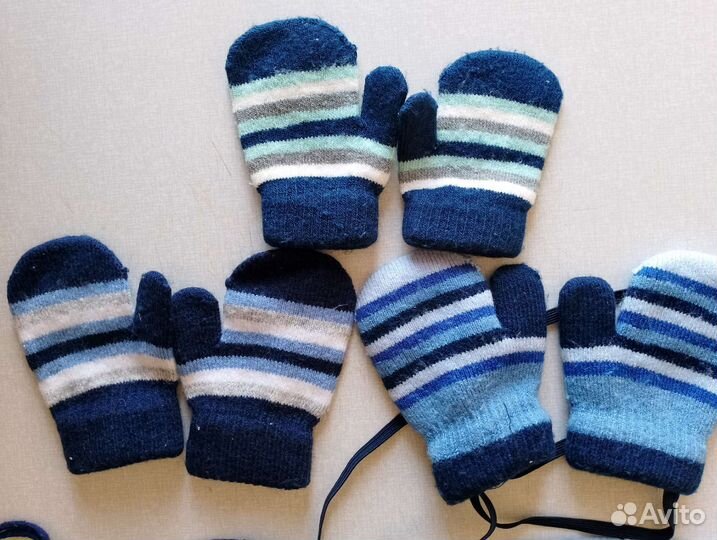 Шапка и варежки зима, осень 6 мес-1,5 г