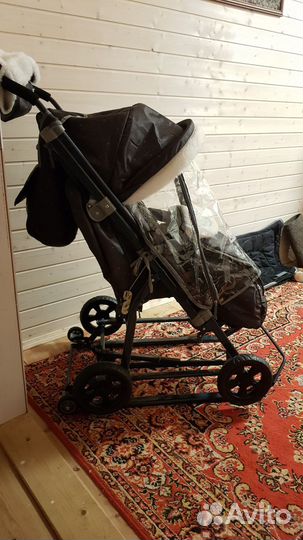 Санки коляска с большими колесами