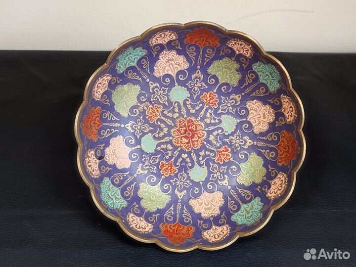 Ваза латунная ручная работа Индия диаметр 17,3 см