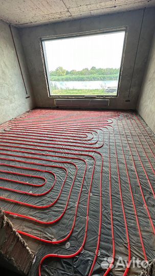 Водяной теплый пол.Отопление