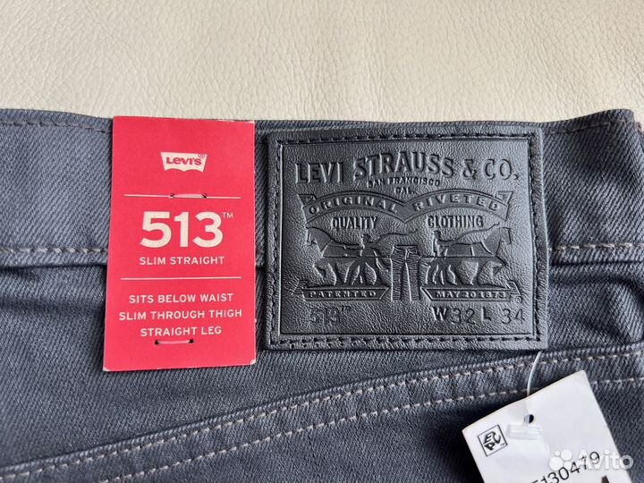 Джинсы Levi's 513 Графит Оригинал 32х34