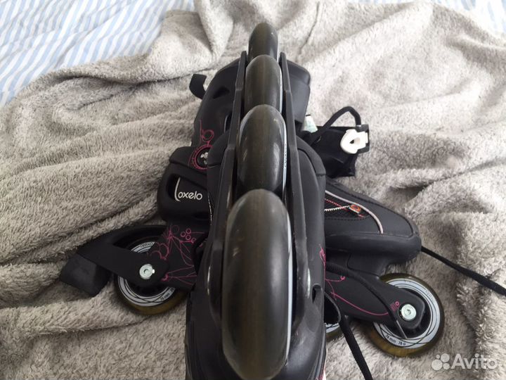 Ролики oxelo fit 3 + защита fila + сумка oxelo