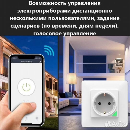 Умная Wi-Fi розетка Tuya Smart Life с Алисой