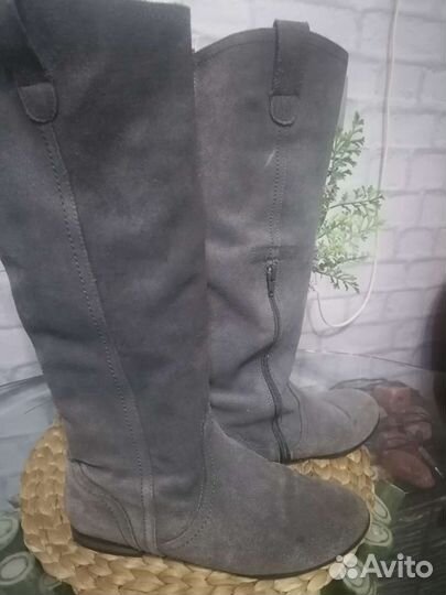 Сапоги натуральная кожа замша