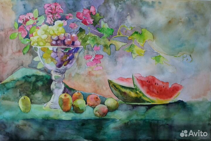 Картина натюрморт акварелью