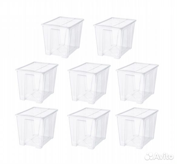 Контейнеры с крышкой икеа самла (новые), 65л 8 шт