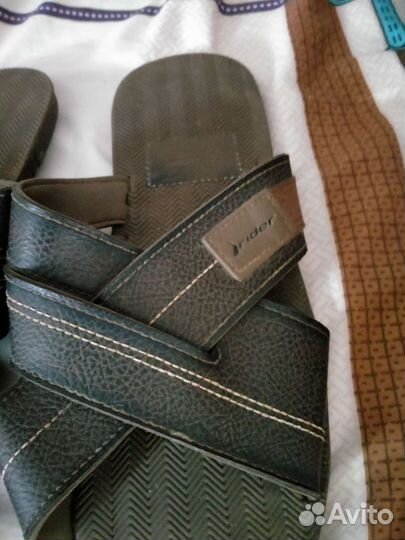 Мужские кожаные шлепанцы