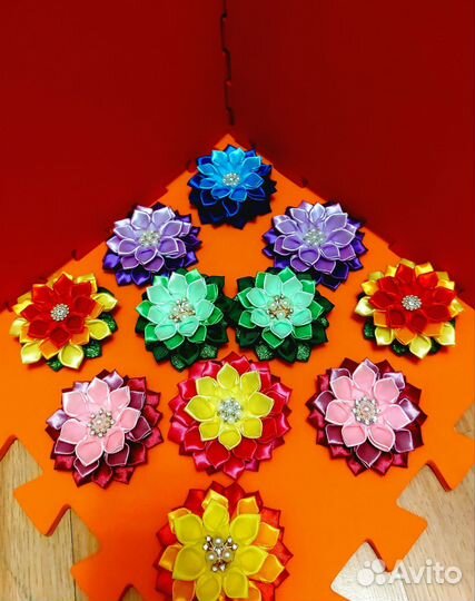 Георгины в волосы резинки