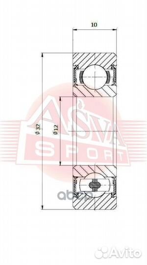 Подшипник универсальный (12x32x10) AB123210 asva