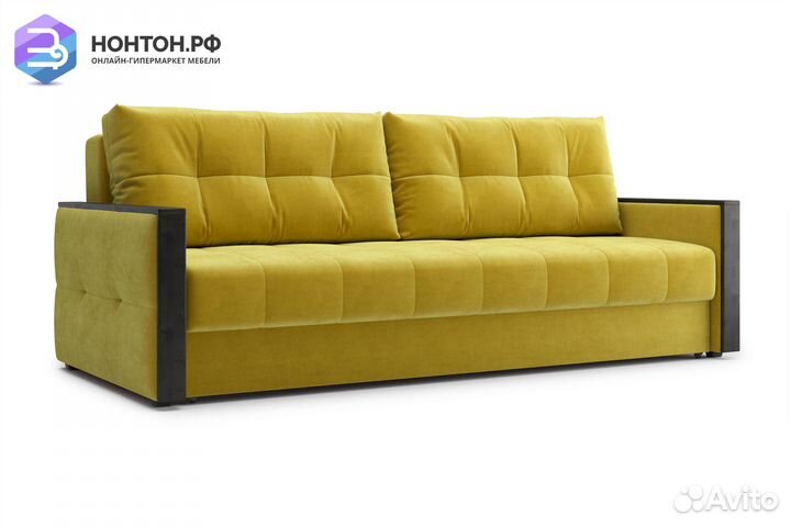 Диван еврокнижка Инсайд 3-х местный горчичный