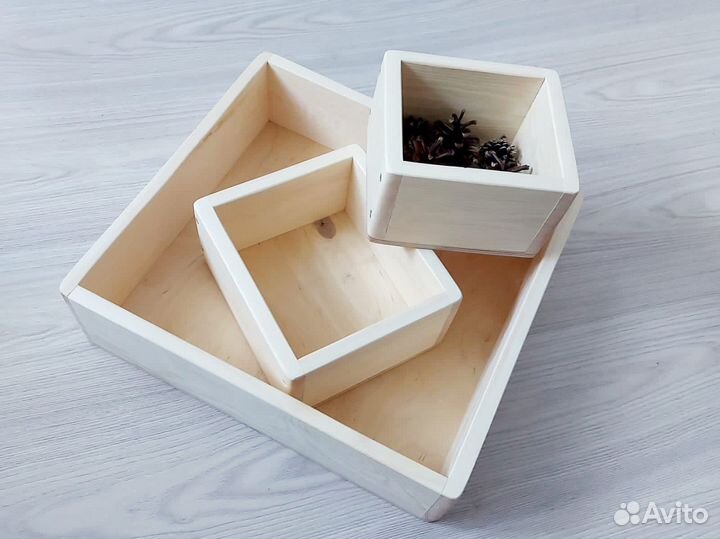 Деревянные ящики для декора, подарков 3 шт