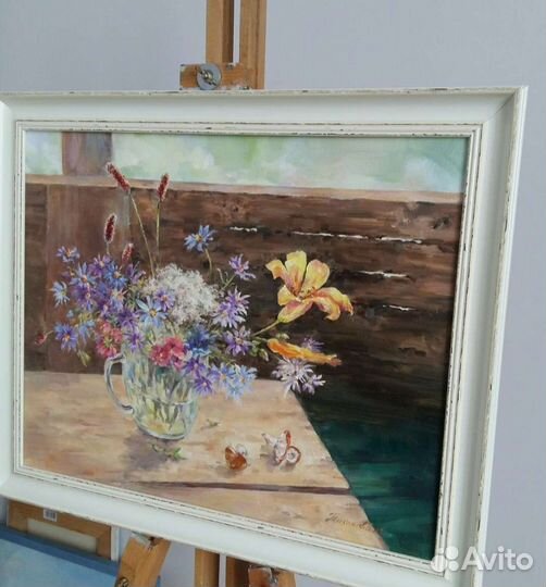 Картина маслом на холсте цветы