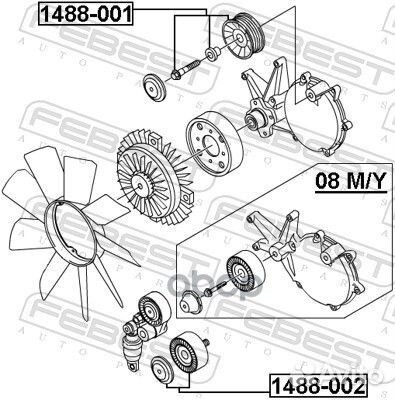 Ролик ремня ssang yong action/kyron 1488002 Febest