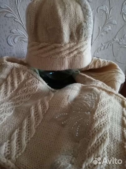 Шапка двойная и шарф