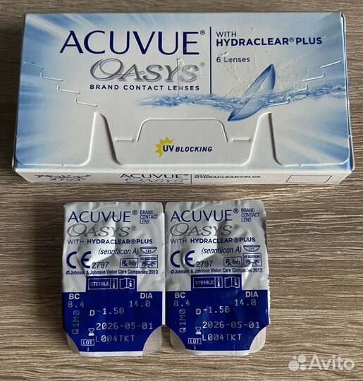 Линзы контактные acuvue oasys -1.50