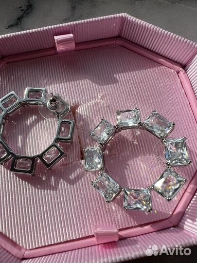 Серьги Swarovski Millenia круглые серебро новые