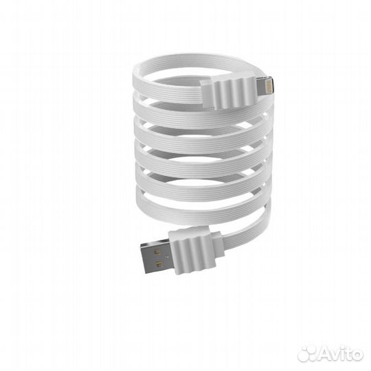 Кабель Devia Flat Series Lightning - White (1M, 2A