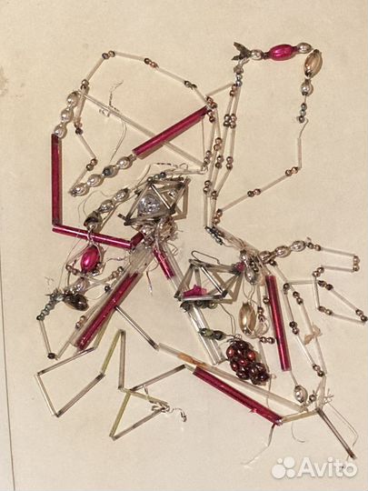 Бусы на елку СССР стекло