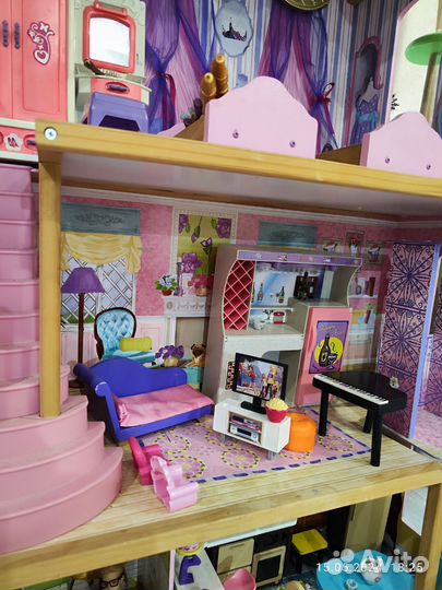 Кукольный домик для барби с мебелью