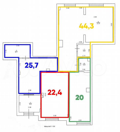 Свободного назначения, от 20 до 44 м²