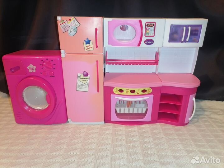 Мебель. Детская кухня звуковая+стиральная машинка