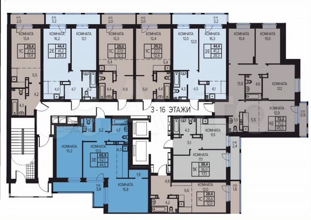 Квартира-студия, 29 м², 11/16 эт.