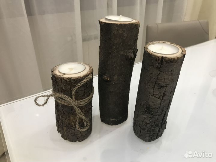 Сувенир-свечи в дереве