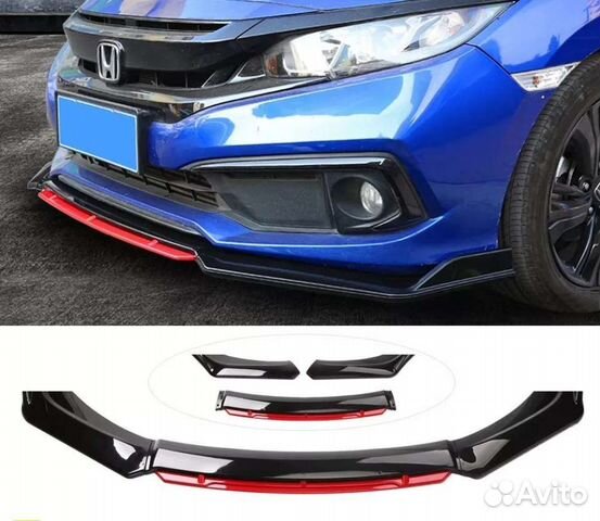 Губа переднего бампера универсальная