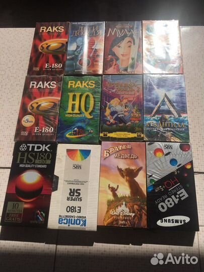 Видеокассеты с фильмами, мультфильмы