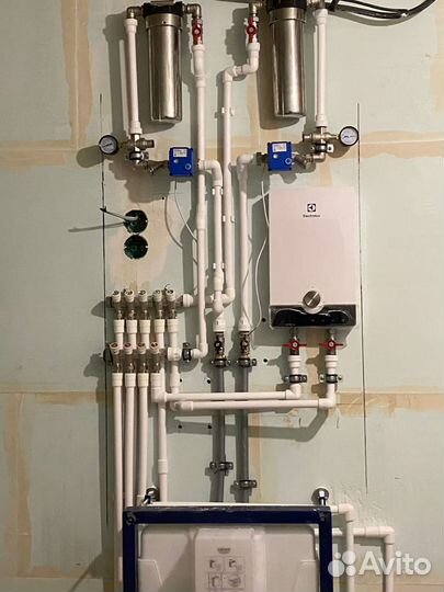 Монтаж водоснабжения,отопление и тёплого пола