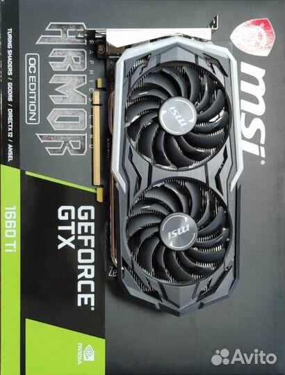 Видеокарта msi GeForce GTX 1660 Ti armor 6G