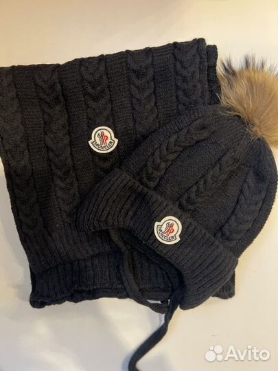 Комплект шапка и шарф moncler детские