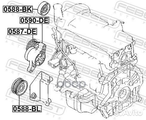 Ролик натяжной Mazda 2/3 1.4-1.6 04-09 0587DE