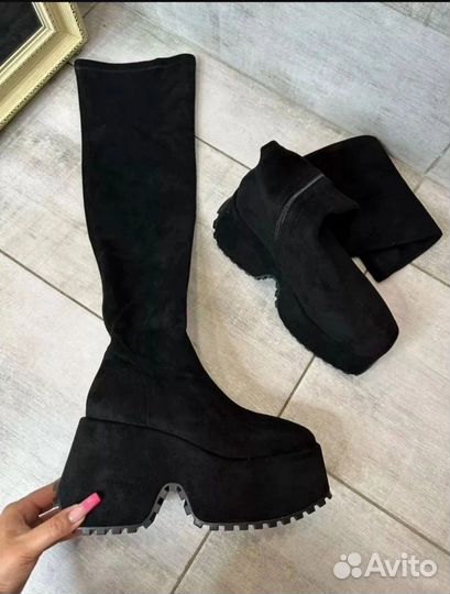 Ботфорты зимние 38 24,5см на платформе