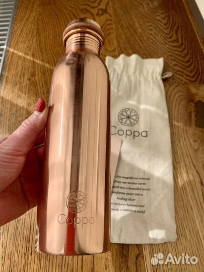 Бутыль для воды из природной меди