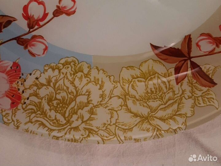 Новая тарелка для торта Цветочная с лопаткой