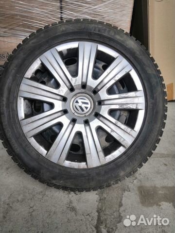 Колеса в сборе (зима) kumho R16 VAG+ диски+колпаки