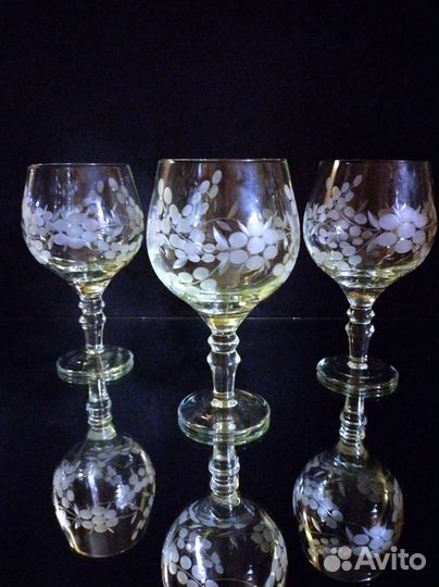 Фужеры стекло СССР 6 шт. лзхс 70-е