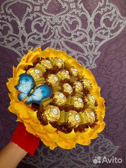 Букет Подсолнух с конфетами