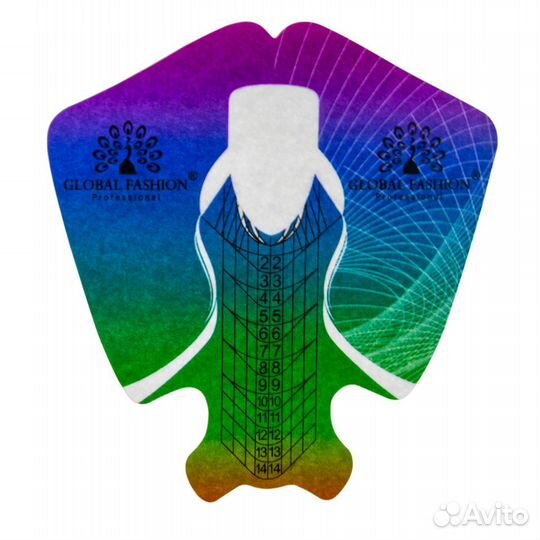 Одноразовые формы для ногтей, радуга, 300 шт