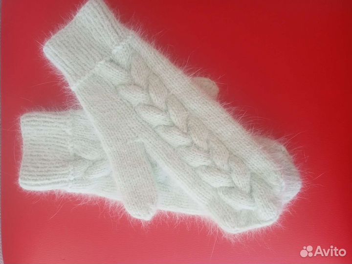 Варежки из пуха норки