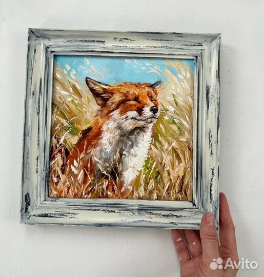 Картина маслом Лисичка Картина в рамке