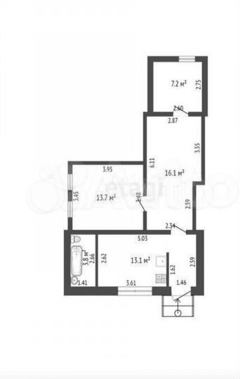 Дом 54 м² на участке 5 сот.